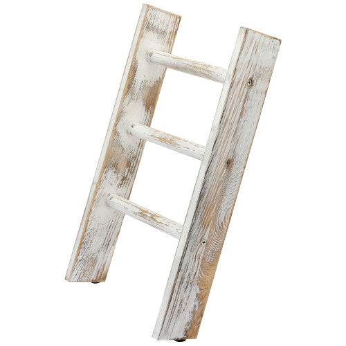 Rustic Whitewashed Wood Countertop Hand Towel Ladder-MyGift