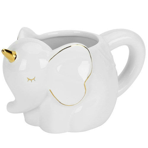 Magical White Elephant Unicorn Ceramic Mug-MyGift