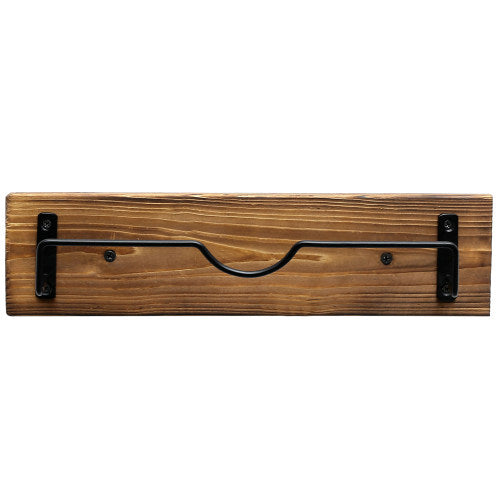 Burnt Wood & Black Metal Wall Mounted Lid Holder Rack - Fits up to 14 inch Lids-MyGift