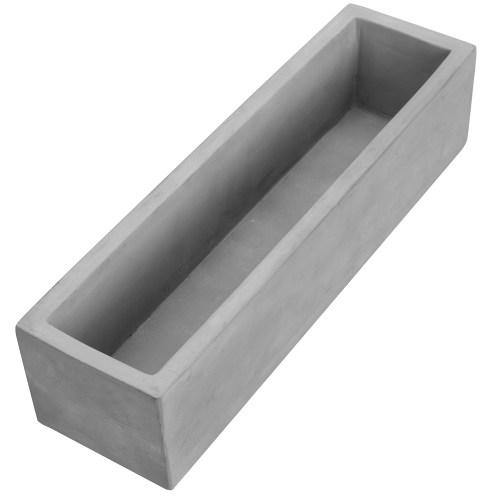 Modern Gray Concrete Rectangular Succulent Planter Pot - MyGift