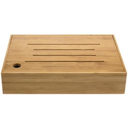 Natural Beige Bamboo Tea Box/Serving Platter - MyGift