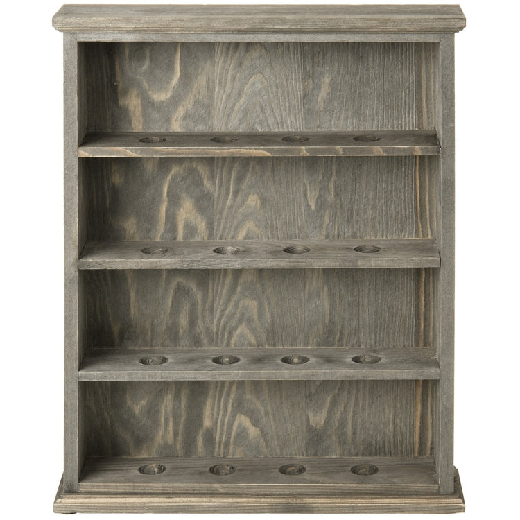 4-Tier Gray Wood Wall Mounted or Tabletop Golf Ball Display Case, Ball Holder Shelf Rack-MyGift