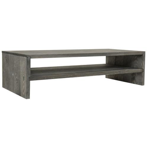 Rustic Barnwood Gray Wood Computer Monitor Stand - MyGift