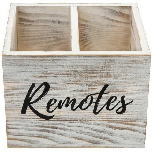 Shabby Whitewashed Wood Remote Control Organizer - MyGift