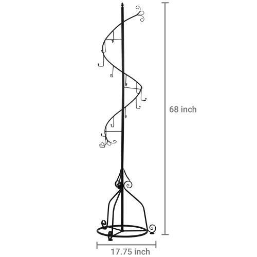 Elegant Black Metal 14 Hook Spiral Coat Hanger - MyGift