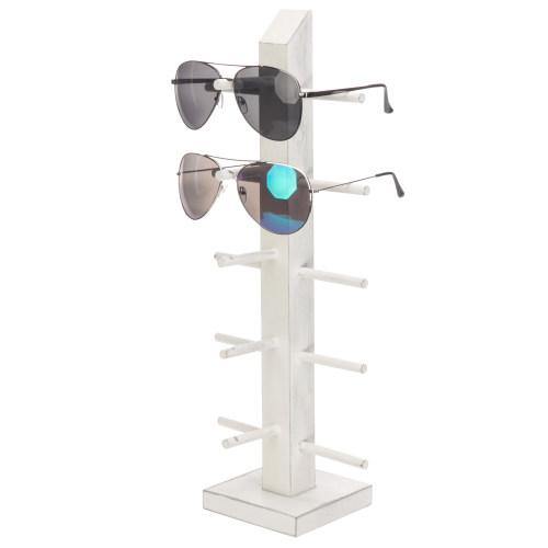 Vintage White Wood Tabletop Sunglass Display Stand - MyGift