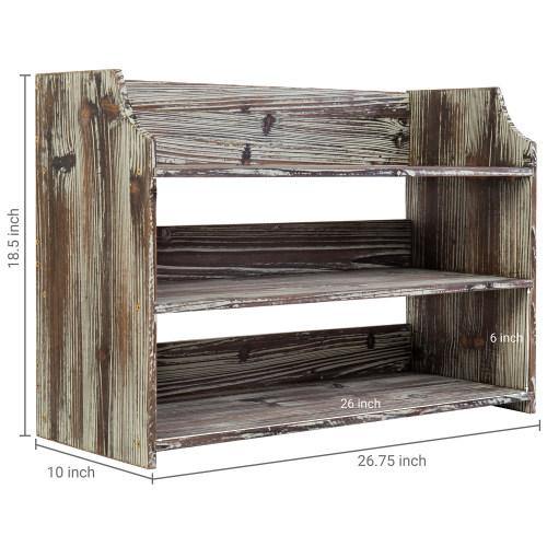 Rustic Torched Wood Shoe Rack - MyGift