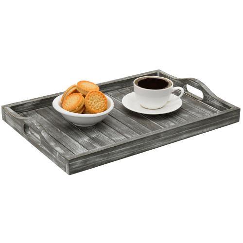 Rustic Gray Whitewashed Wood Serving Tray - MyGift