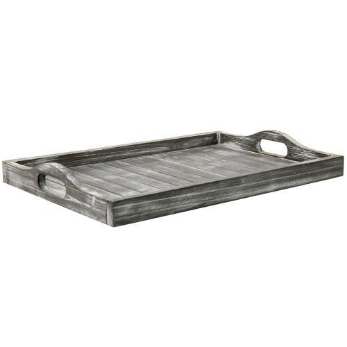 Rustic Gray Whitewashed Wood Serving Tray - MyGift