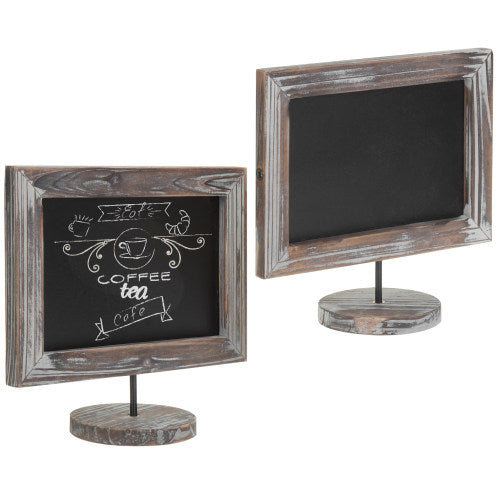 Vertical/Horizontal Torched Wood Chalkboard Sign, Set of 2-MyGift