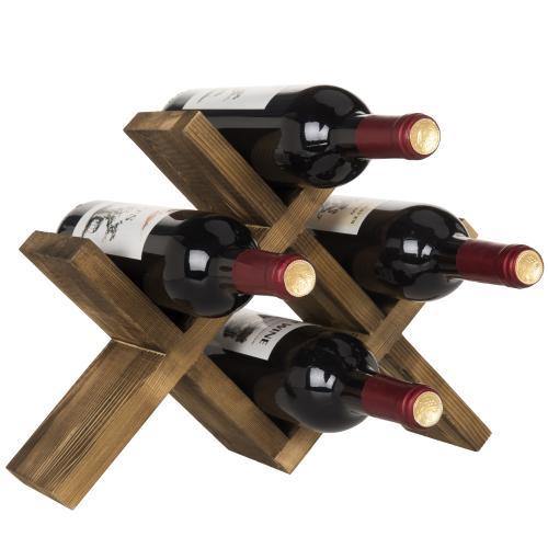 Rustic Brown Wood Countertop Wine Rack - MyGift