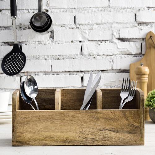 Premium Mango Solid Wood Utensil Organizer - MyGift