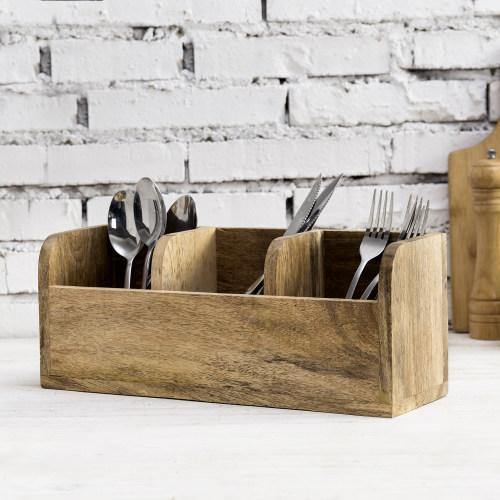 Premium Mango Solid Wood Utensil Organizer - MyGift