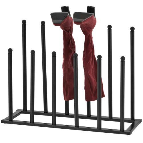 Modern Black Metal 6-Pair Boot Rack - MyGift