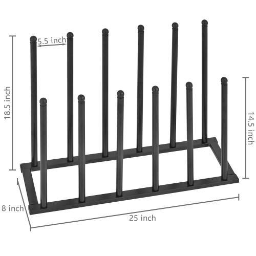 Modern Black Metal 6-Pair Boot Rack - MyGift