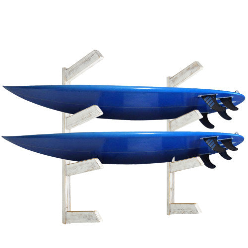 Whitewashed Wood Surfboard/Longboard/Stand Up Paddle Board Storage Rack-MyGift
