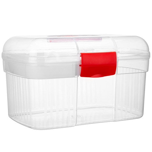 Red & Clear Plastic First Aid/Craft Box-MyGift