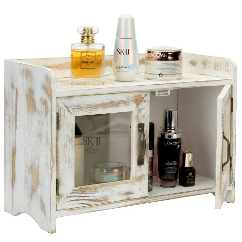 Whitewashed Wood Kitchen & Bathroom Countertop Cabinet-MyGift