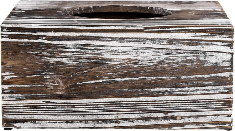 Rustic Torched Wood Tissue Box Cover-MyGift