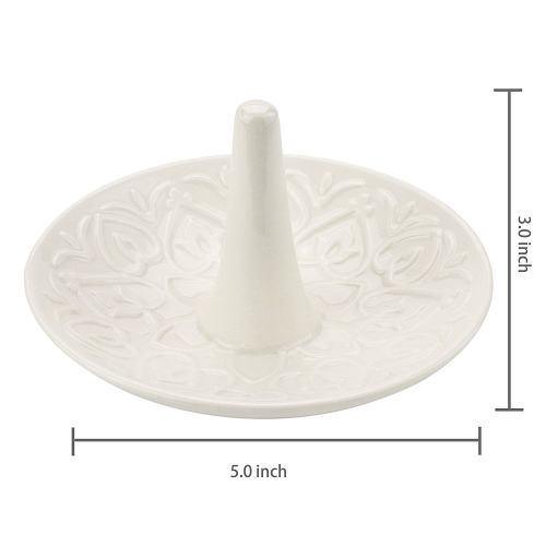 White Ceramic Ring Dish, Heart Design - MyGift