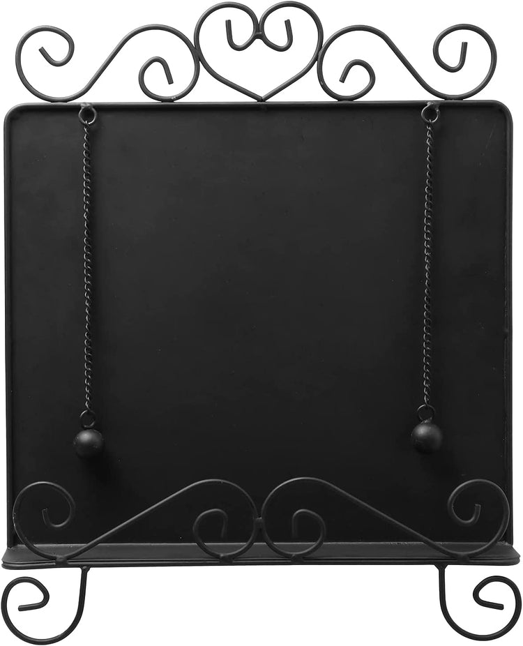 Vintage Scrollwork Design Black Wrought Iron Cookbook Holder Stand-MyGift