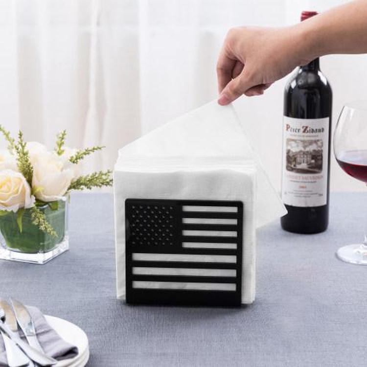 Acrylic Cutout USA Flag Design Tabletop Napkin Holder