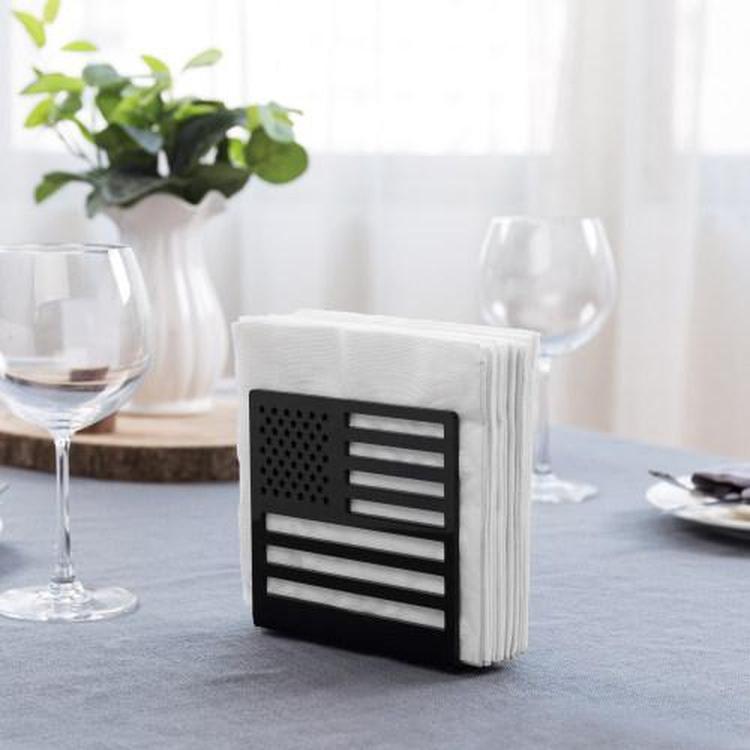Acrylic Cutout USA Flag Design Tabletop Napkin Holder