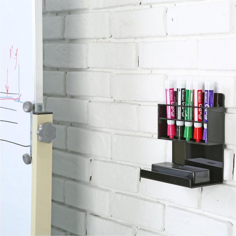 Acrylic Wall Mounted 5 Slot Dry Erase Marker and Eraser Holder Rack, Set of 2 - MyGift Enterprise LLC