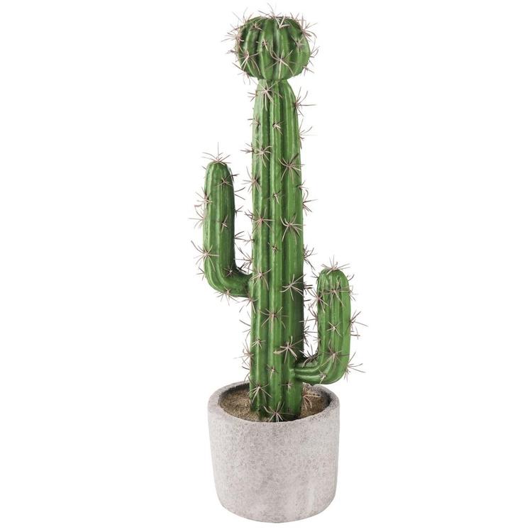 13-inch Artificial Saguaro Cactus in Cement Planter Pot - MyGift Enterprise LLC