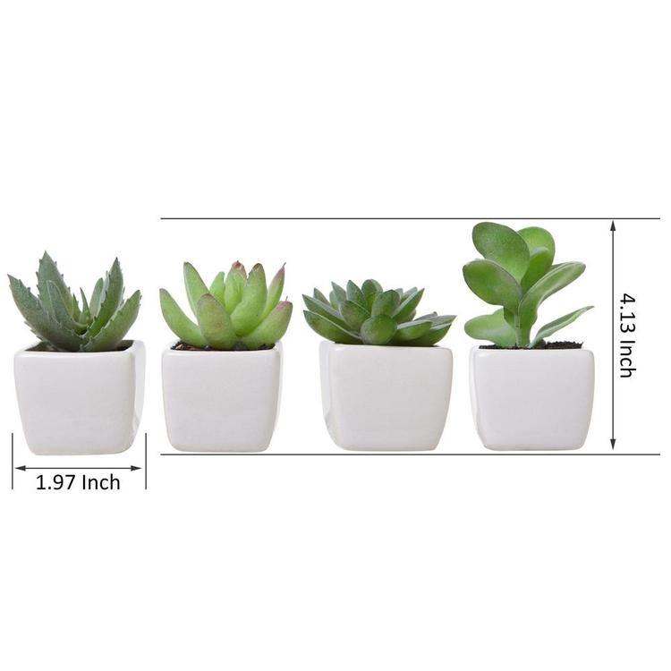 Artificial Square Succulent Planter, Set of 4 - MyGift