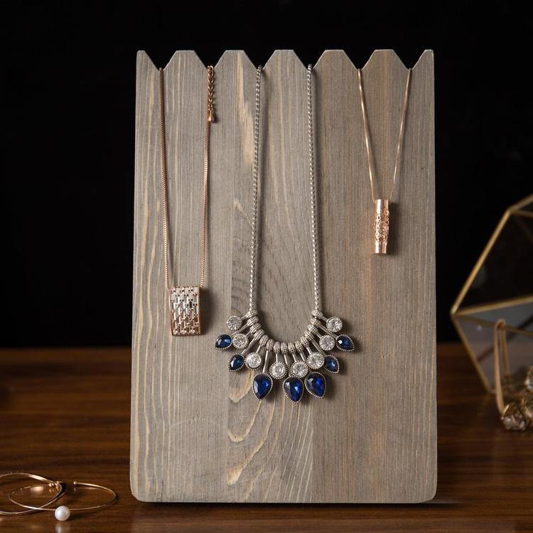 Barnwood Gray Adjustable Length Jewelry Display Stand MyGift