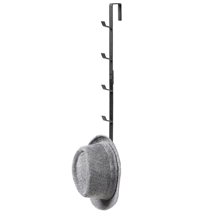 Black Metal Over-the-Door Coat, Hat & Purse Rack with 5 Hooks, Set of 2 - MyGift Enterprise LLC