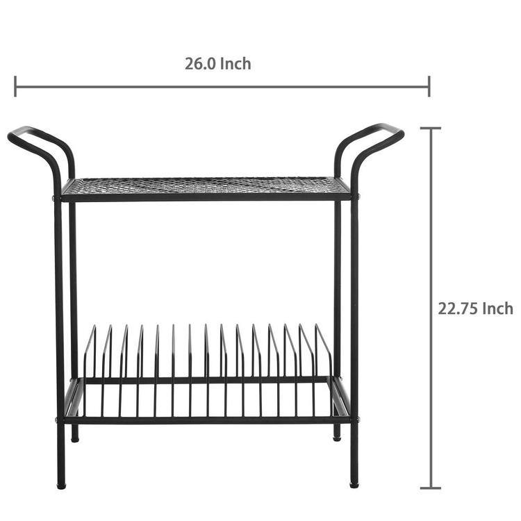 Black Metal Record Player Stand - MyGift