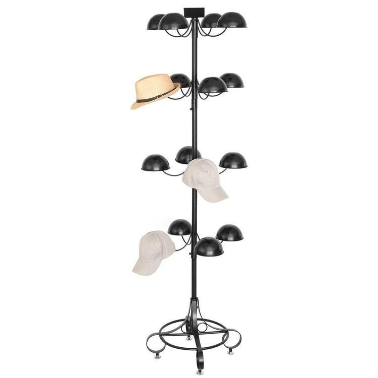 Black Metal Rotating Hat & Wig Holder Rack - MyGift