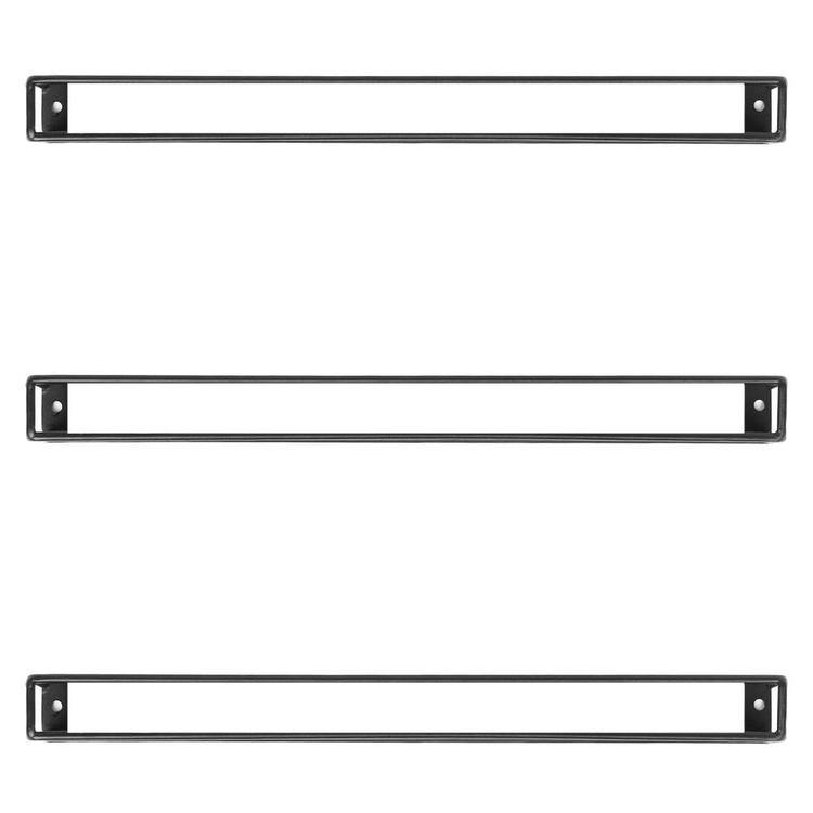Black Metal Wall-Mounted Nail Polish & Essential Oils Shelves, Set of 3 - MyGift