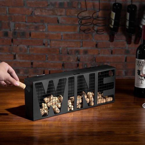 Wall Wine Rack Wall Mount Wine Cork Holder Metal Display Box
