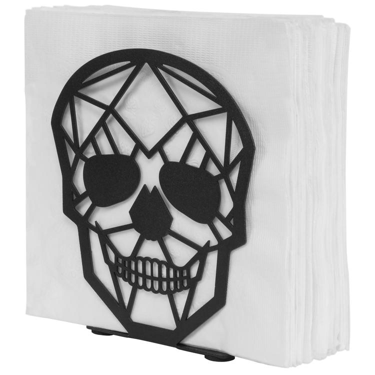 Black Skull Design Metal Napkin Holder