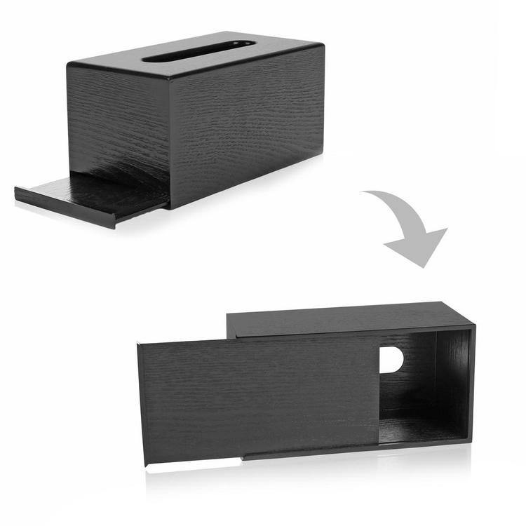 Black Wood Tissue Box Cover - MyGift