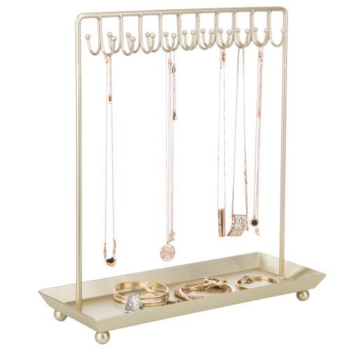 Brass-Tone 20-Hook Necklace Display
