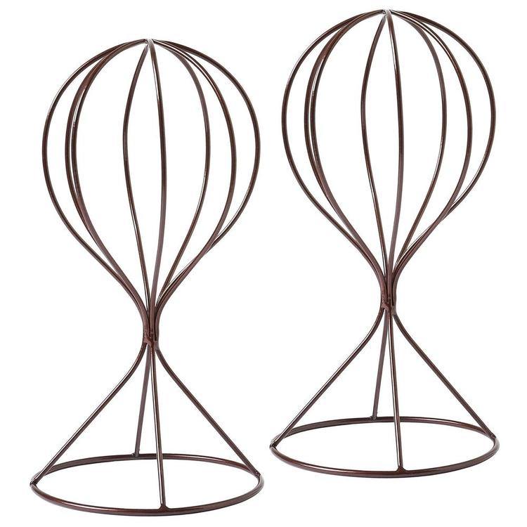 Brown Metal Wire Hat Display Stands, Set of 2 - MyGift