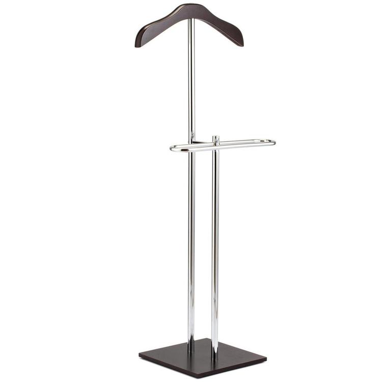 Brown Wood & Metal Suit Valet Garment Floor Stand - MyGift Enterprise LLC