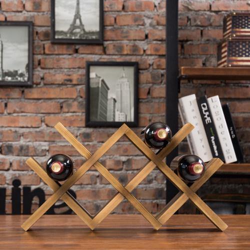 Burnt Solid Wood Countertop Wine Rack - MyGift