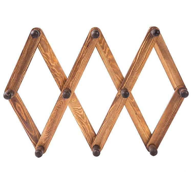 Burnt Wood Accordion Peg Coat Rack - MyGift