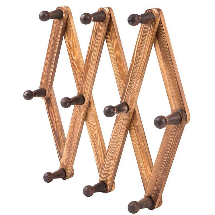 Burnt Wood Accordion Peg Coat Rack - MyGift