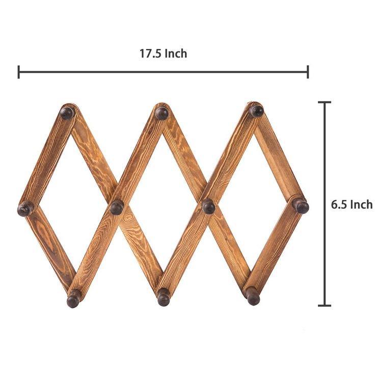 Burnt Wood Accordion Peg Coat Rack - MyGift