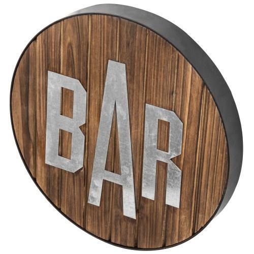 Burnt Wood & Galvanized Metal Bar Sign - MyGift