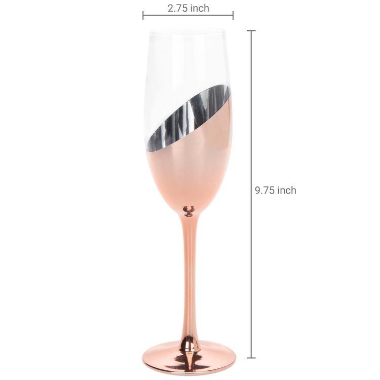 Champagne Flute Glasses in Rose Gold, Set of 4 - MyGift