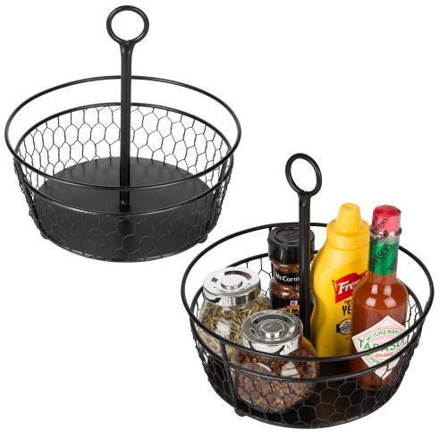 Chicken Wire Condiment Caddy, Set of 2