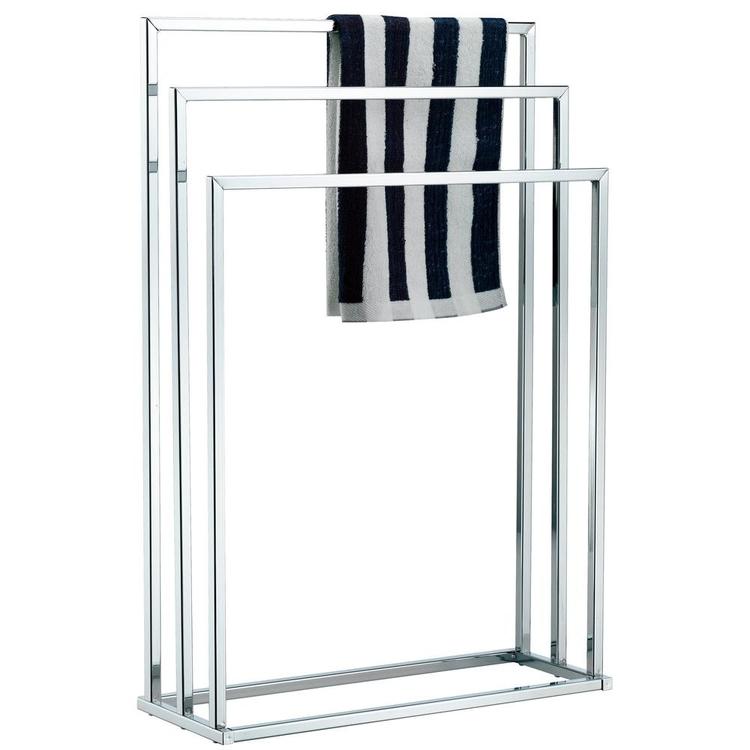 3 Tier Chrome Plated Silver-Toned Freestanding Towel Rack - MyGift Enterprise LLC