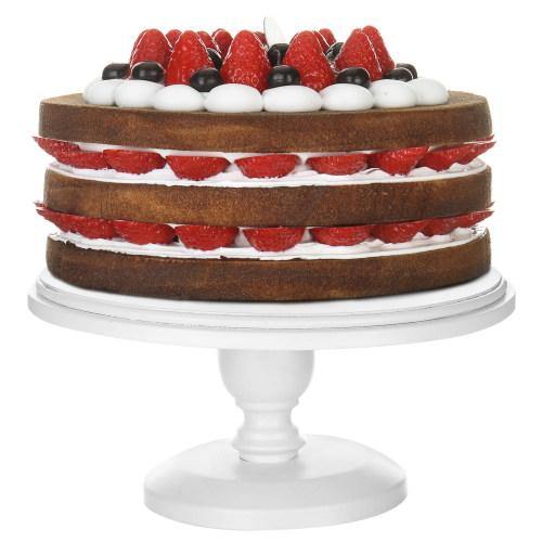 Classic White Round Cake Stand Pedestal, 10 inch - MyGift